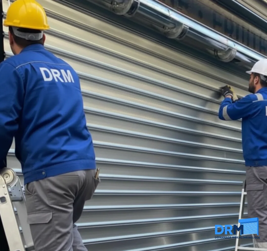 Réparation rideau métallique — DRM technicien en intervention Versailles