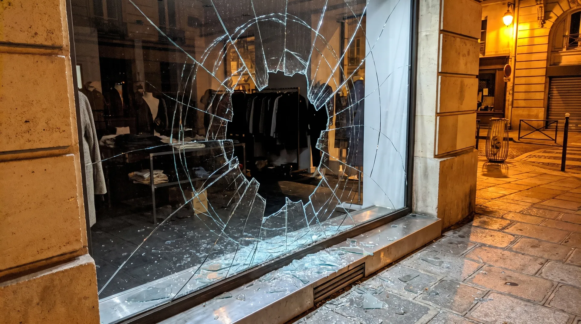 Sécurisation de vitrine rideau metallique — DRM