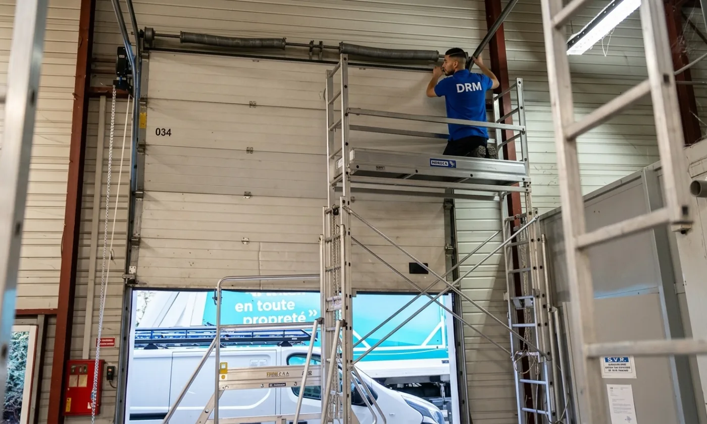 Maintenance d'une porte sectionnelle industrielle